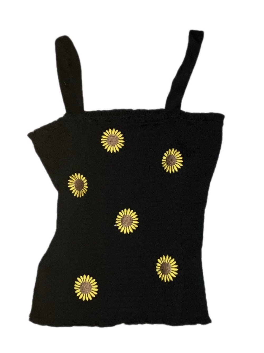 Black Sunflower Knit Tank Top - Women